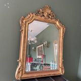 Louis XV gilded mirror – shell & beveled glass