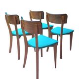 Set of 4 green Scandinavian chairs