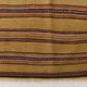 4x7 Bronze & Red Striped Handmade Vintage Kilim Rug, 130x218Cm