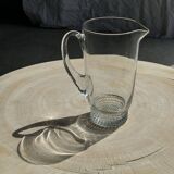 Carafe à anse en verre belle matière pied motifs billes de verre H21