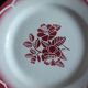 6 assiettes plates Digoin Sarregemines Marsac rouge Fleurs dorure