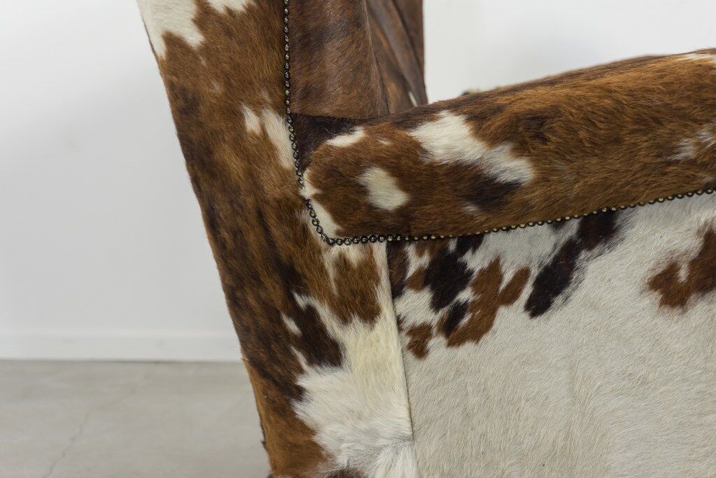 Art deco cowhide armchair