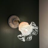 Vintage pink and clear glass tulip wall light.