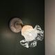 Vintage pink and clear glass tulip wall light.