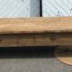 Large XXL farmhouse coffee table in raw solid oak.