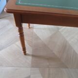 Minister's desk style L. Philippe – 2 drawers – cherry wood – faux leather desk mat