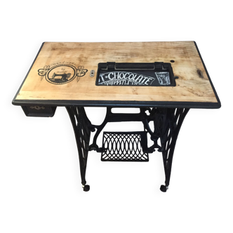 Table d'appoint bureau customisé décoratif machine à écrire "kayser" 1900