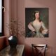 Antique 19th century portrait painting of a noblewoman