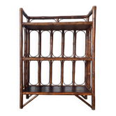Etagère bibliothèque en rotin ancienne