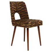 Shell chair type 1020 in jacquard velvet with tiger pattern, Europe, 1960s