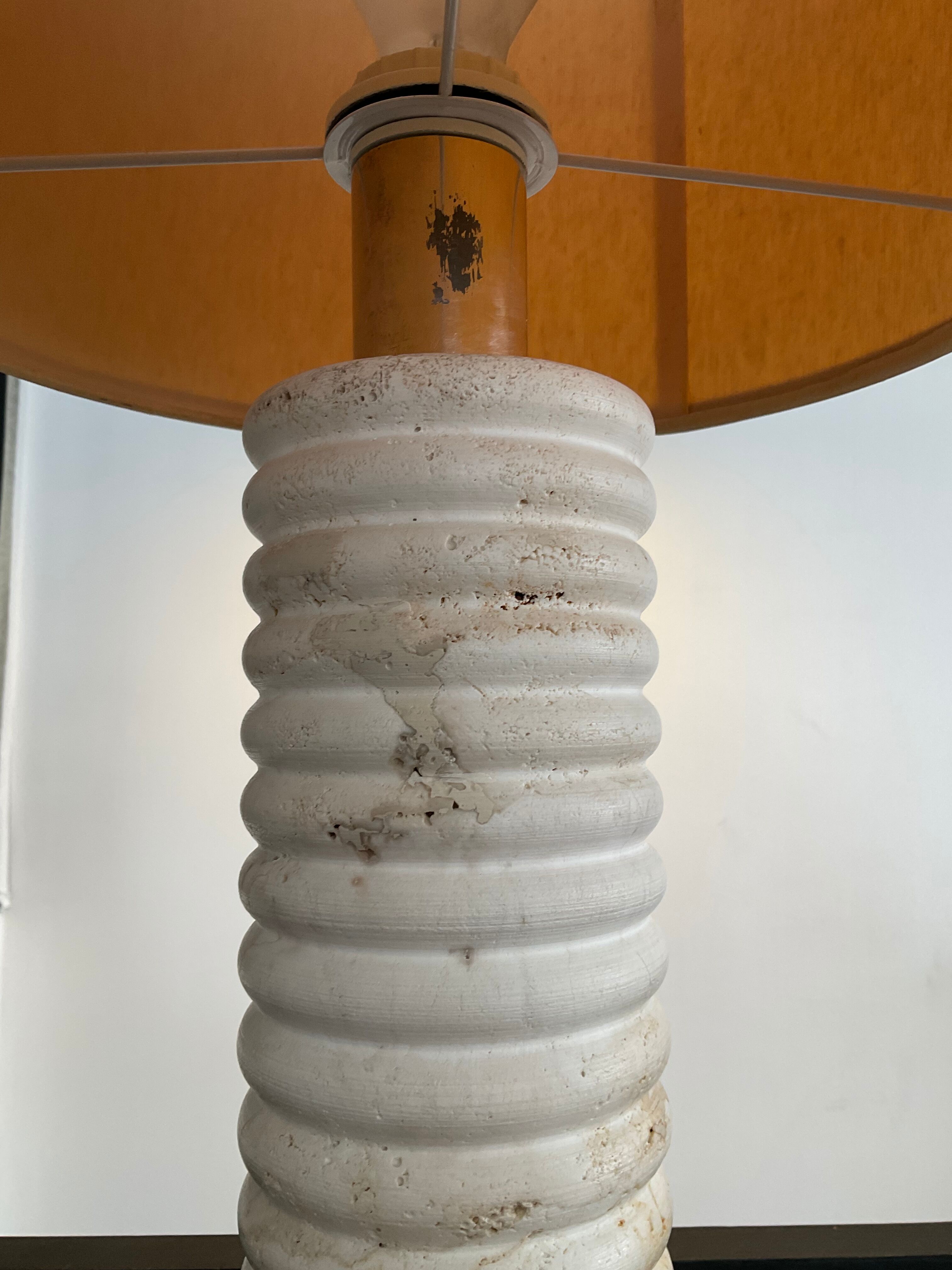 Travertine lamp from the 70s