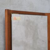 Mid-Century German teak wall mirror from FF Geschliffen , 1960s