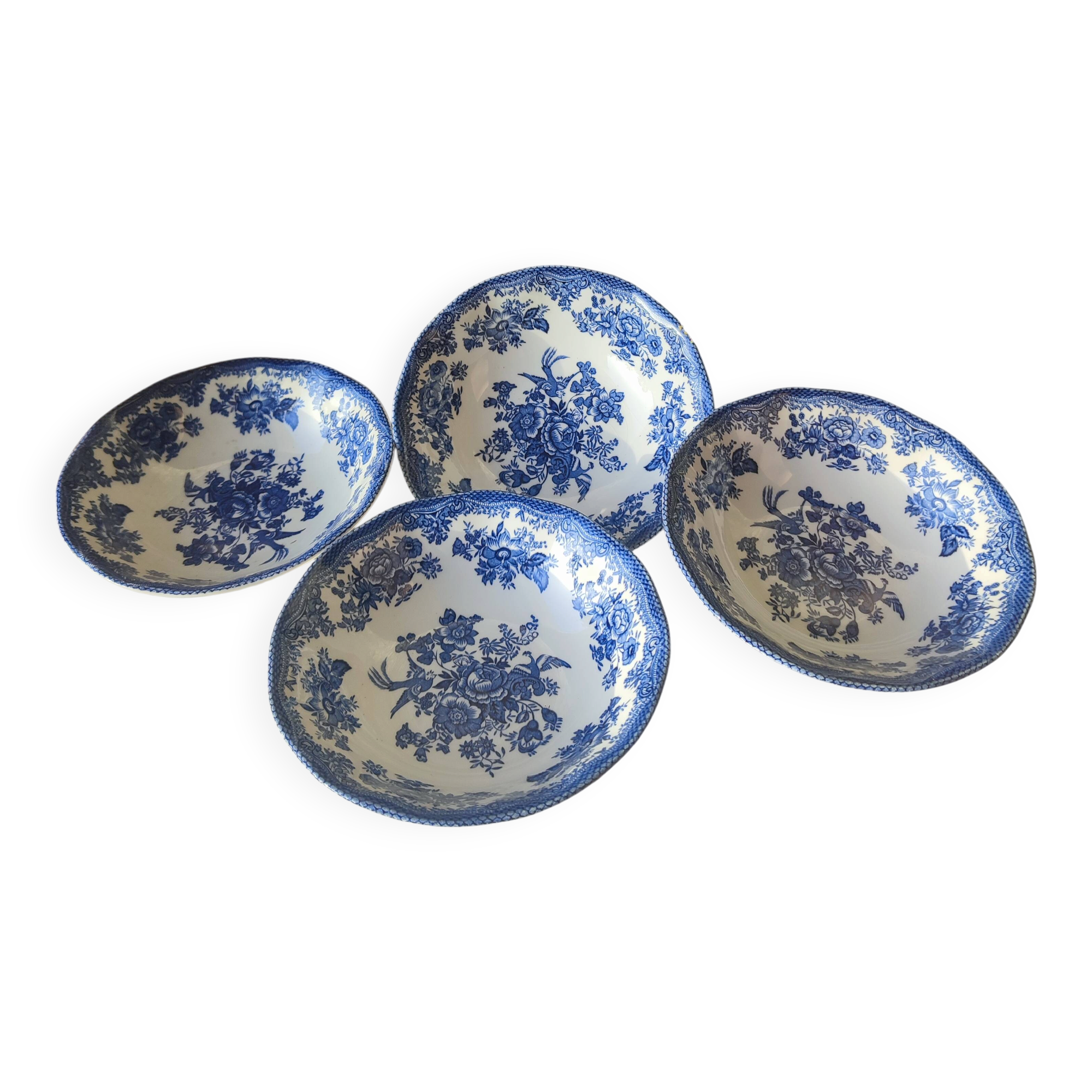 Set of 4 bowls in English porcelain Unicorn Tableware
