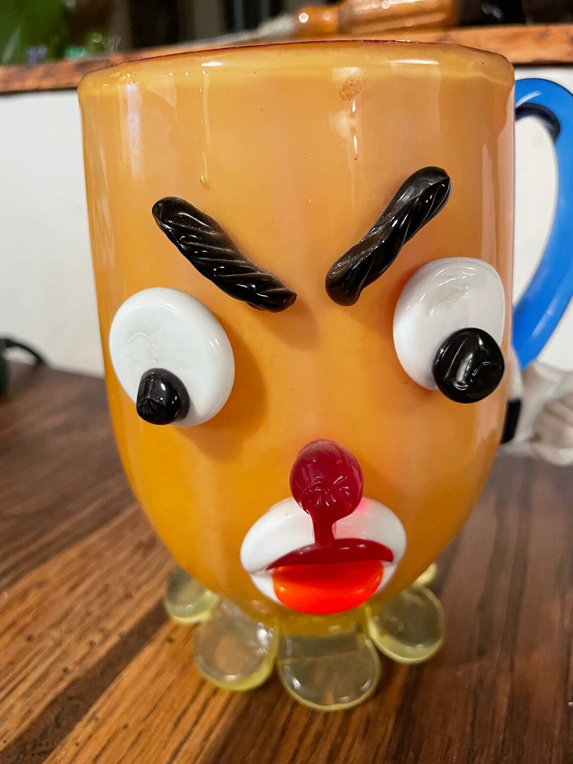 Vase chope verre Murano clown vintage