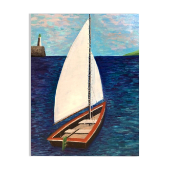 Tableau à l'Huile Bateau