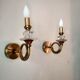 Pair of old brass wall sconces