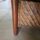 Woven rattan armchair and exotic wood in colonial style, 1980s.