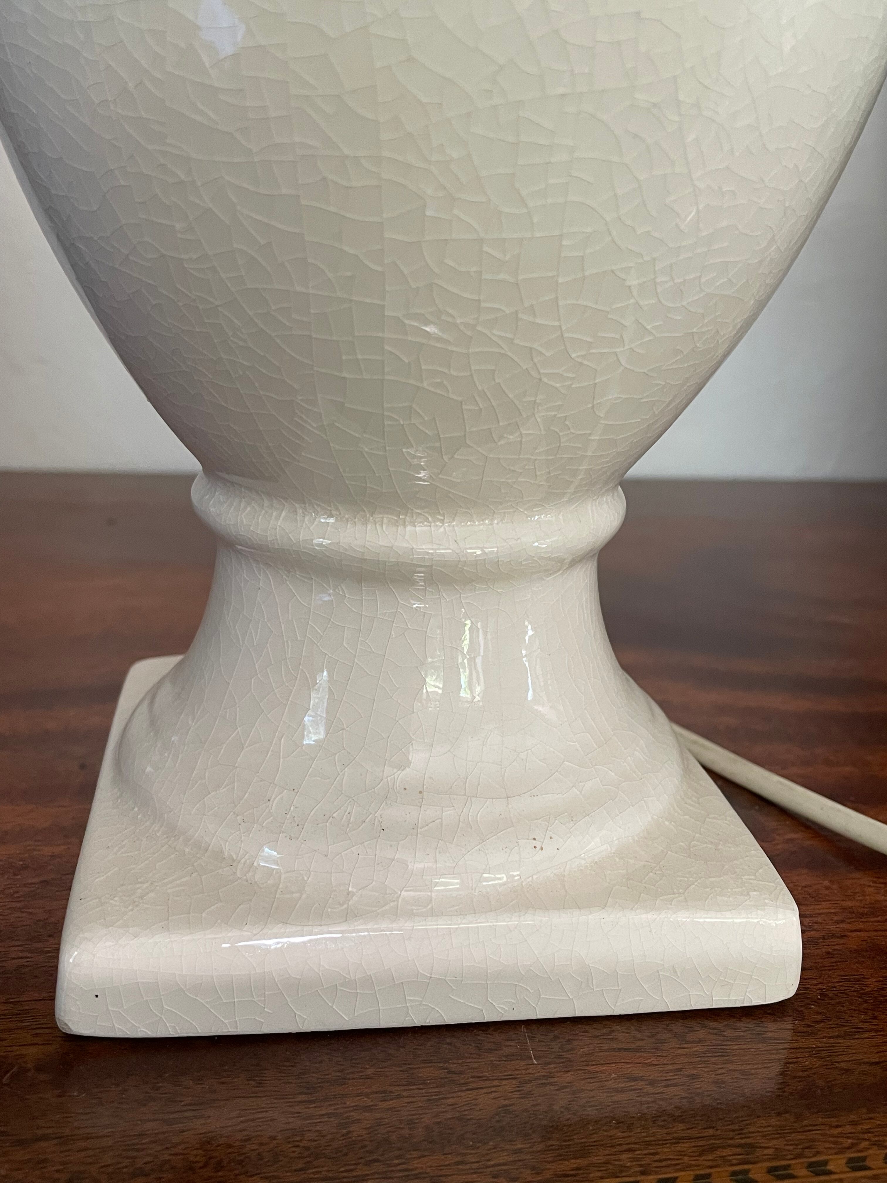 Vintage cracked ceramic lamp foot