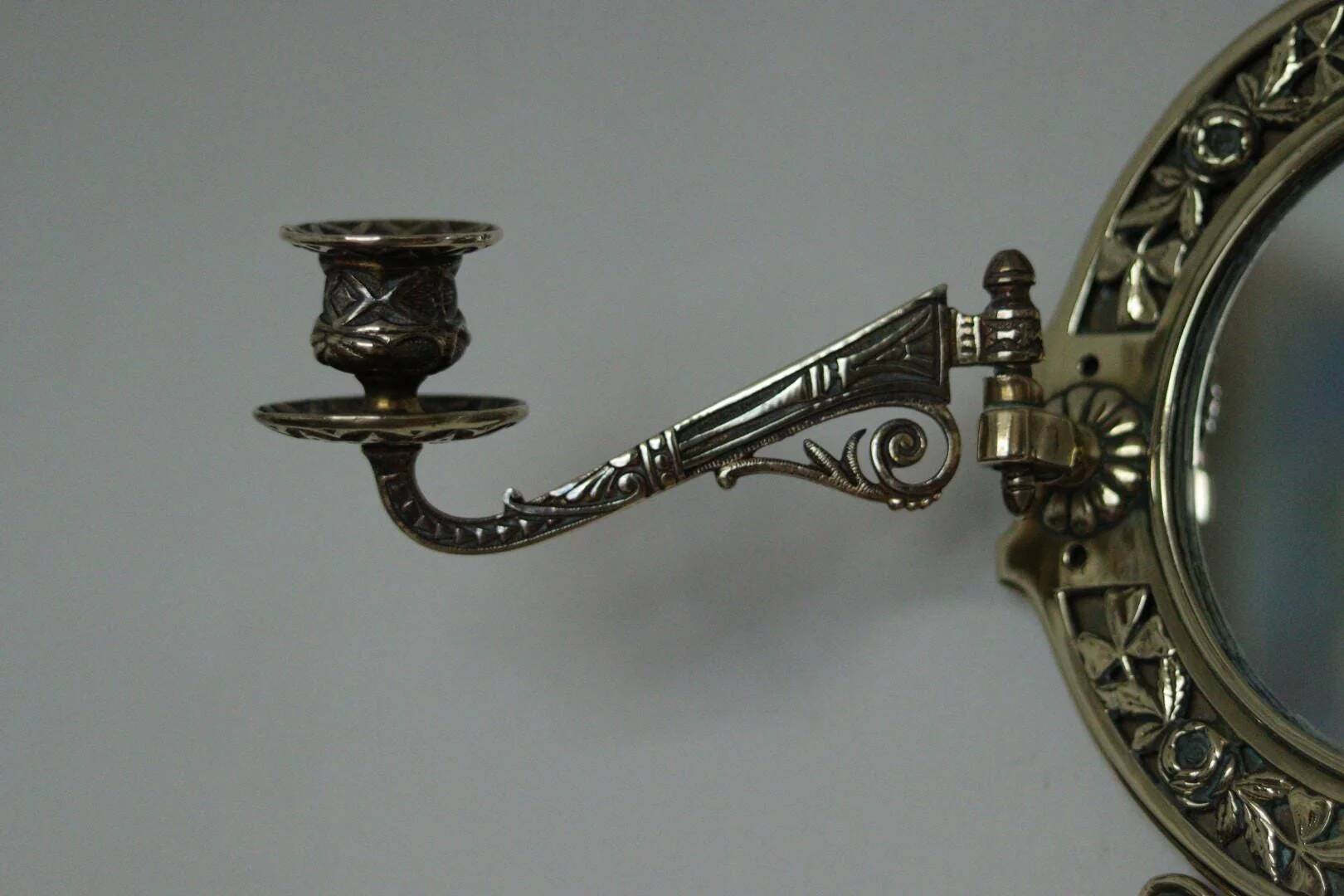 Single vintage Swedish brass sconce