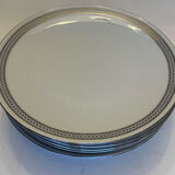 6 flat white porcelain plates