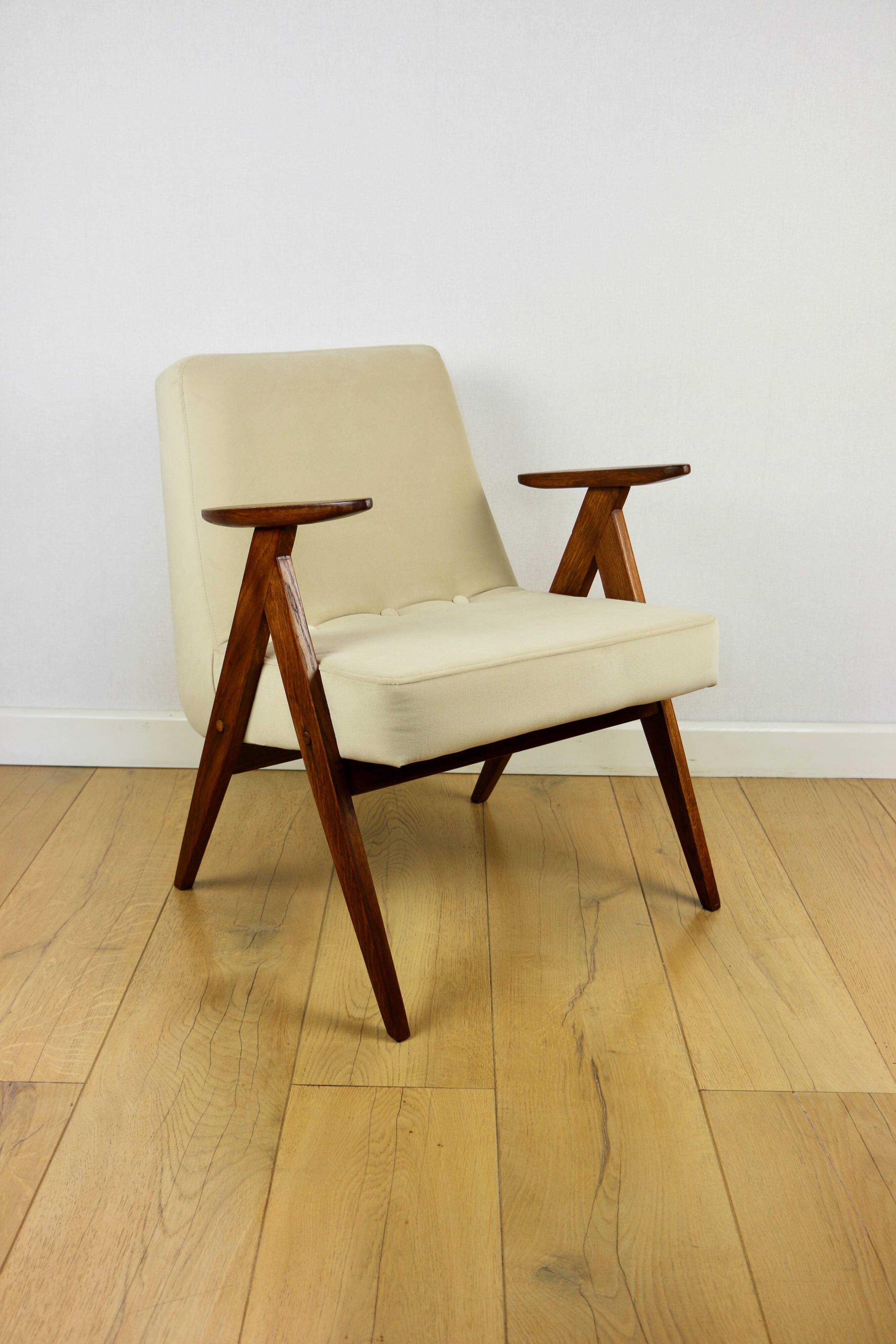 Chierowski 366 armchair, 1970s, beige, dark oak