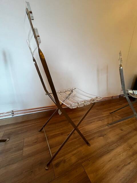 Set of 4 plexiglass folding chairs by Yonel Lebovici and Bernard Berthet 1970