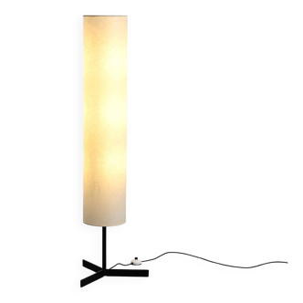 Rice paper and metal floor lamp, attributed to Temde, circa 1970.