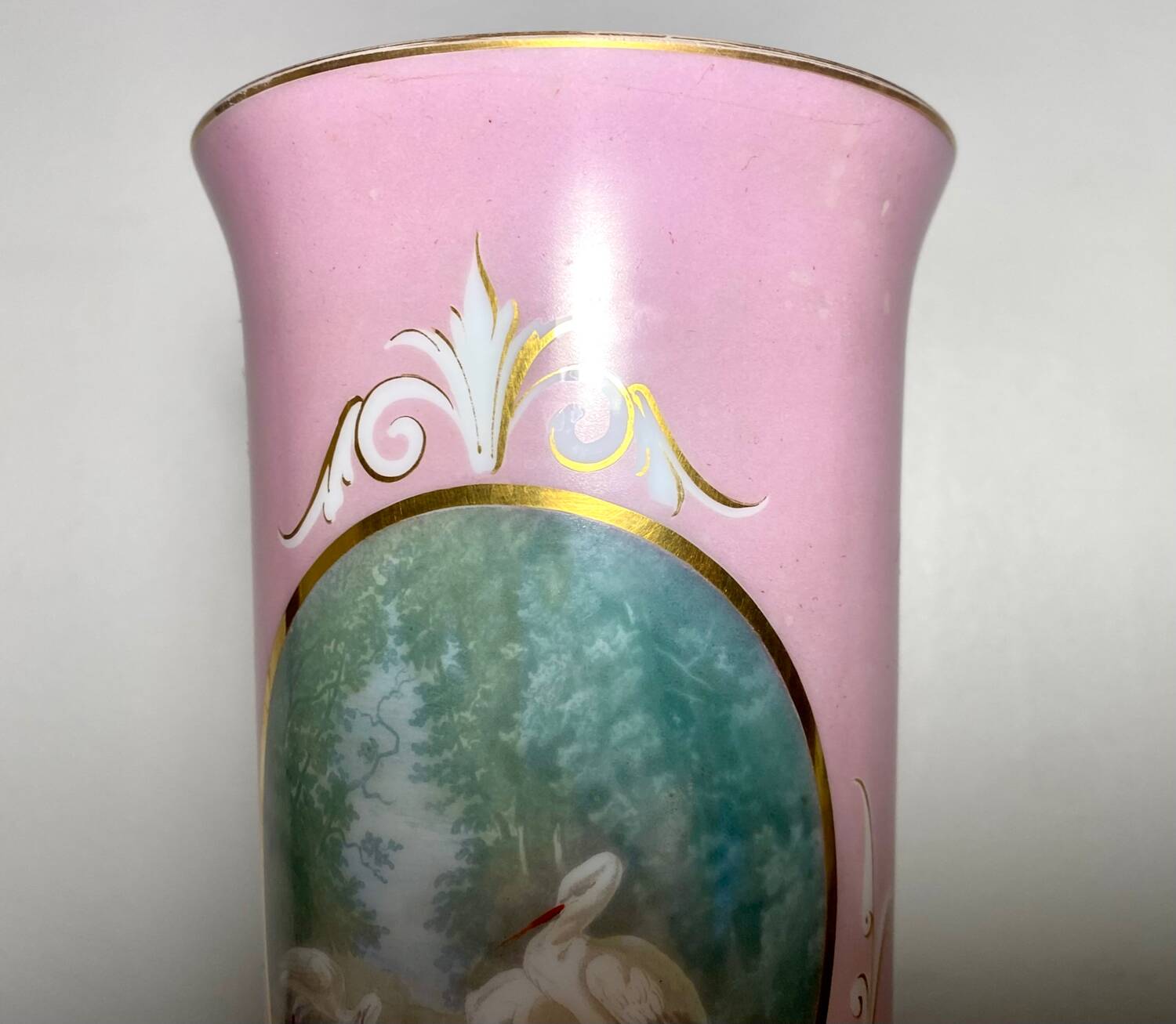 Opaline Vase Saint Louis peint main