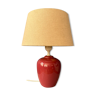 Terracotta table lamp with textile lampshade