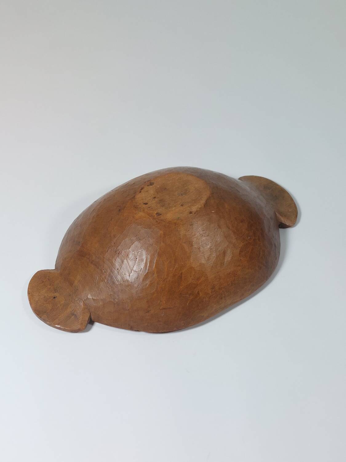 Vintage wooden fruit bowl hand-carved.