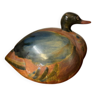 Ceramic duck sculpture signed jean marc bullot