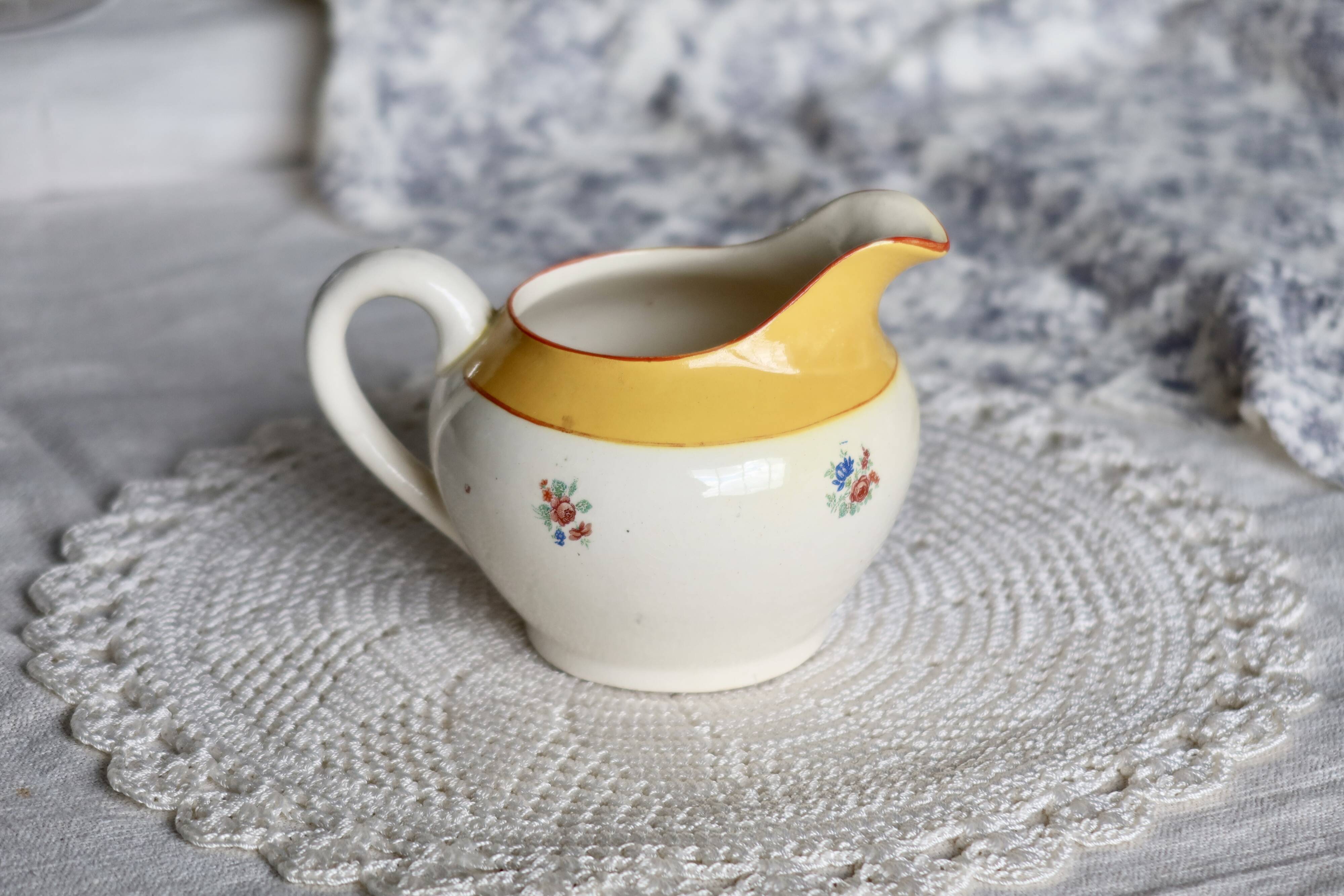 Vintage Sarreguemines porcelain milk jug – Floral motif