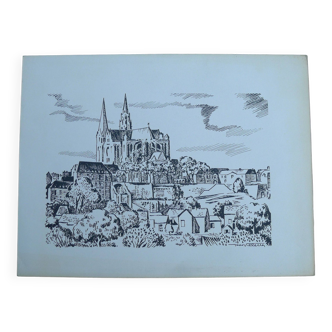 Petite impression/lithographie (?) de Jean Villette (1913-2005)