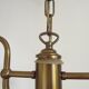 French Mid-Century Bronze Effect Metal Double Billiard Light with Glass Shades
