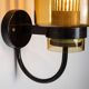 Pair of black metal wall lamps with yellow shades and inner diffuser