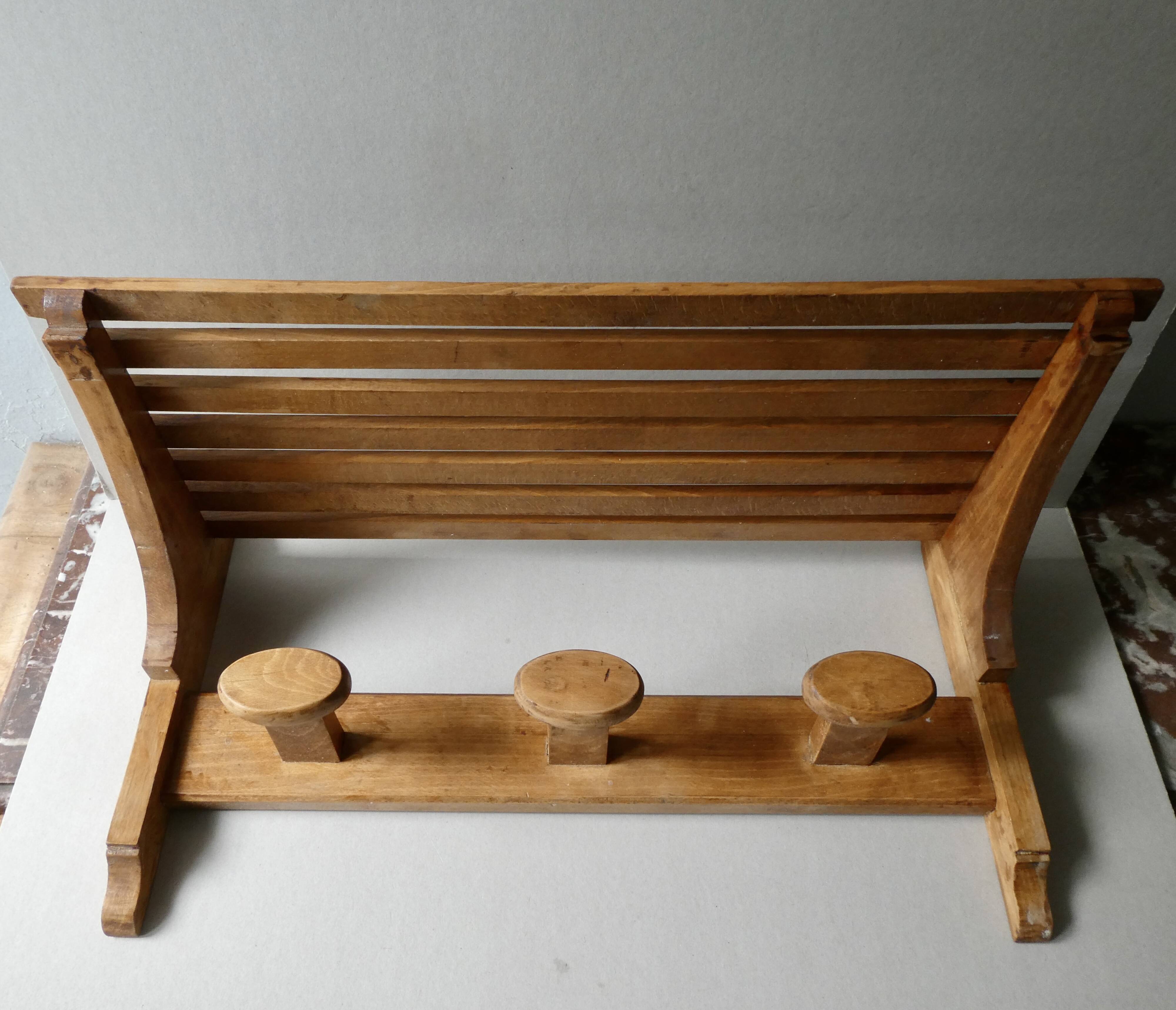 coat rack with hat rack in solid wood