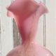 Vintage vase in pink opaline blown glass