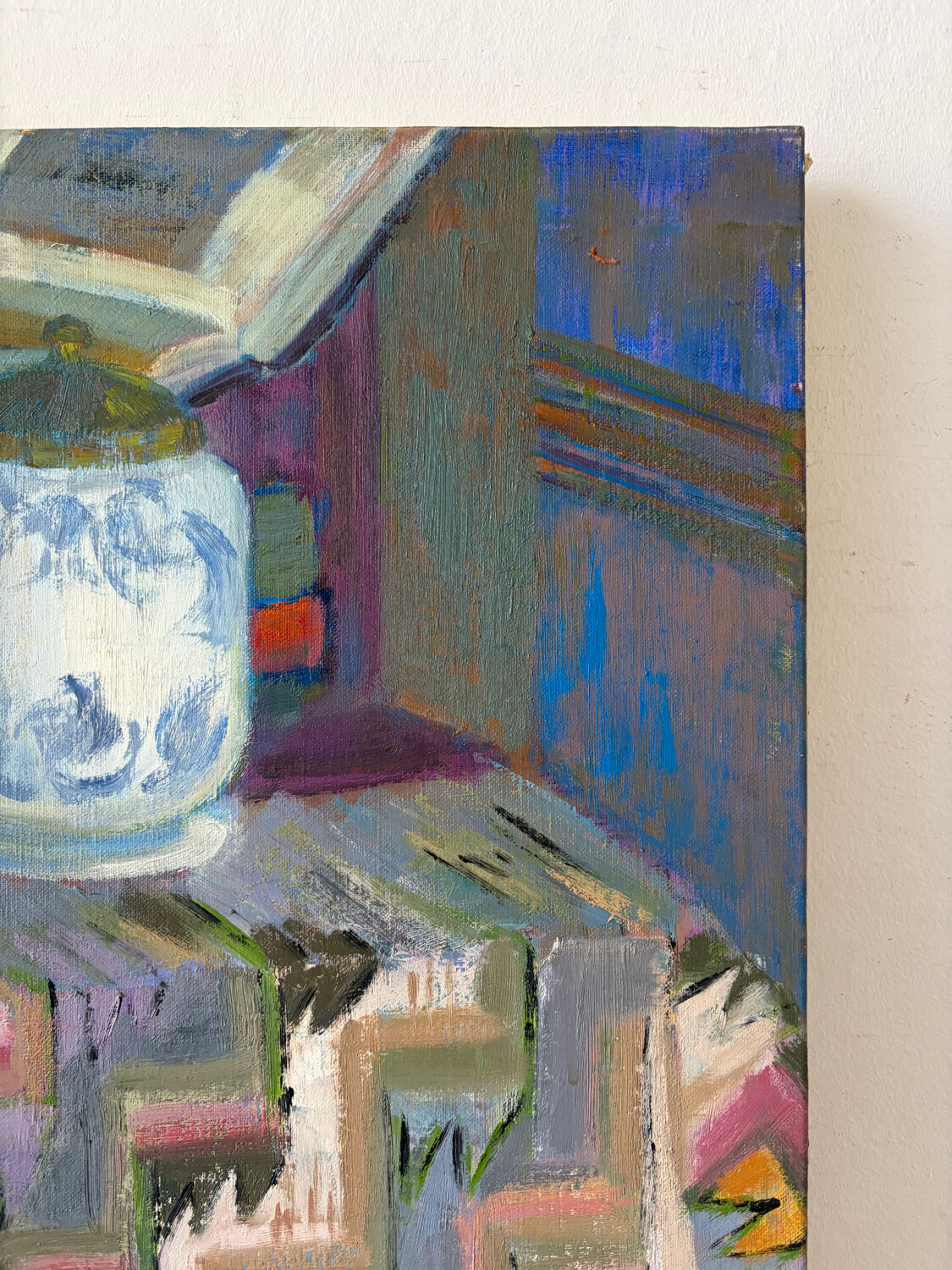 The reading table, oil on canvas