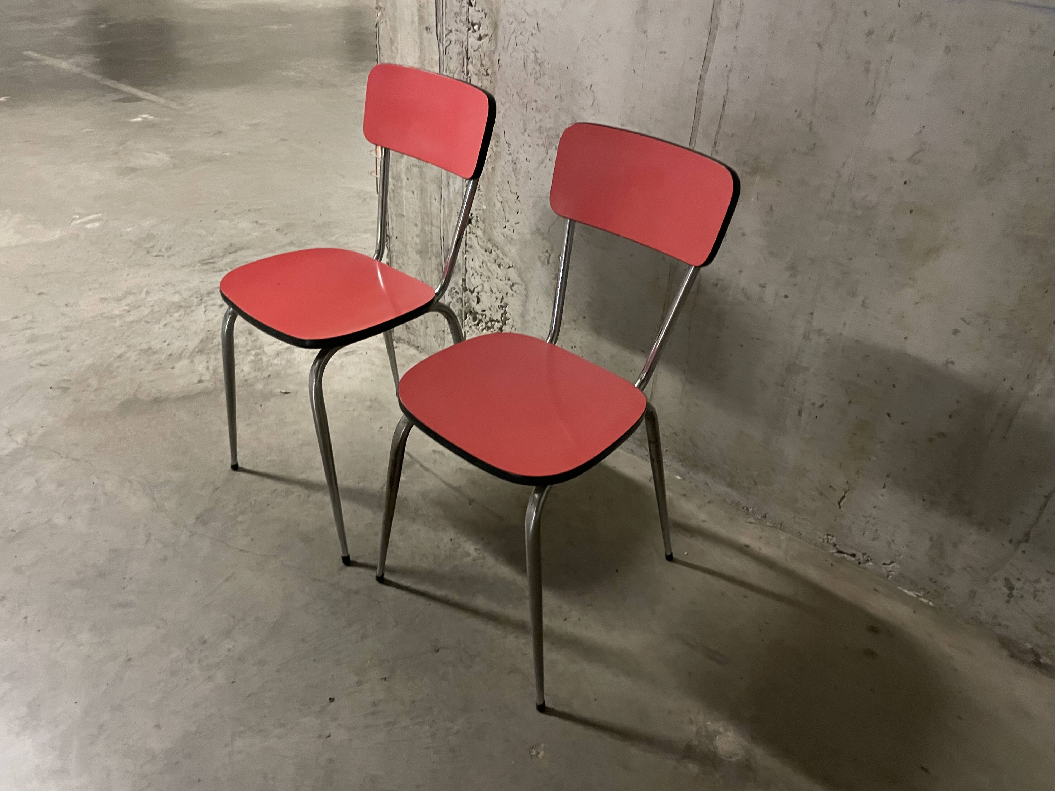 Paire de chaises en formica années 70