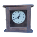 50s Japy workshop clock 8 days in sheet metal in its oak crate