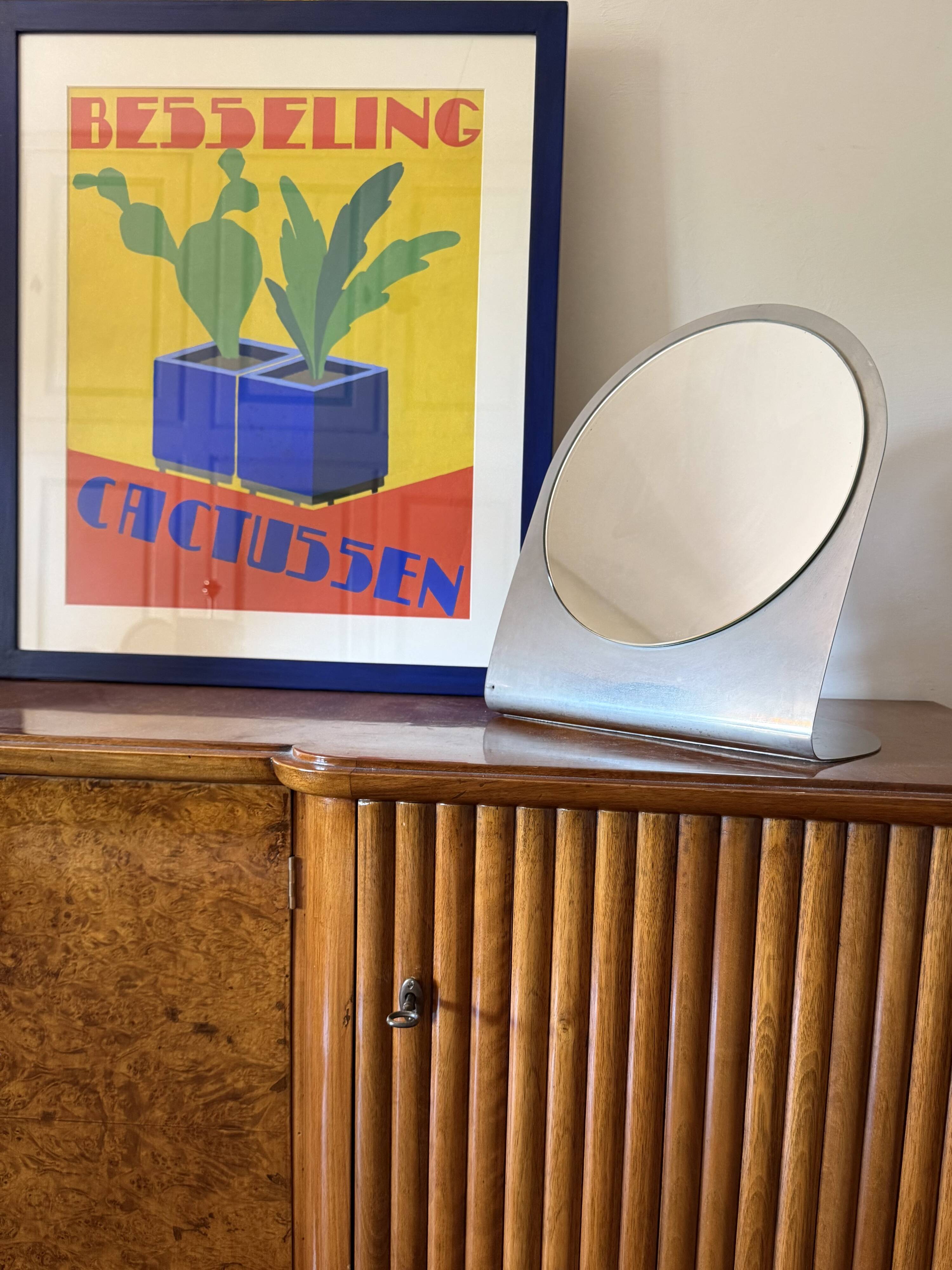 Mid-century table mirror / vanity, France 1970s