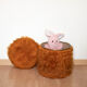 Pouf chest, Pelfran moumoute orange