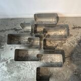 Ensemble d'étagères murales ZigZag par Joëlle Ferlande & François Monnet pour Kappa Uginox années 1970