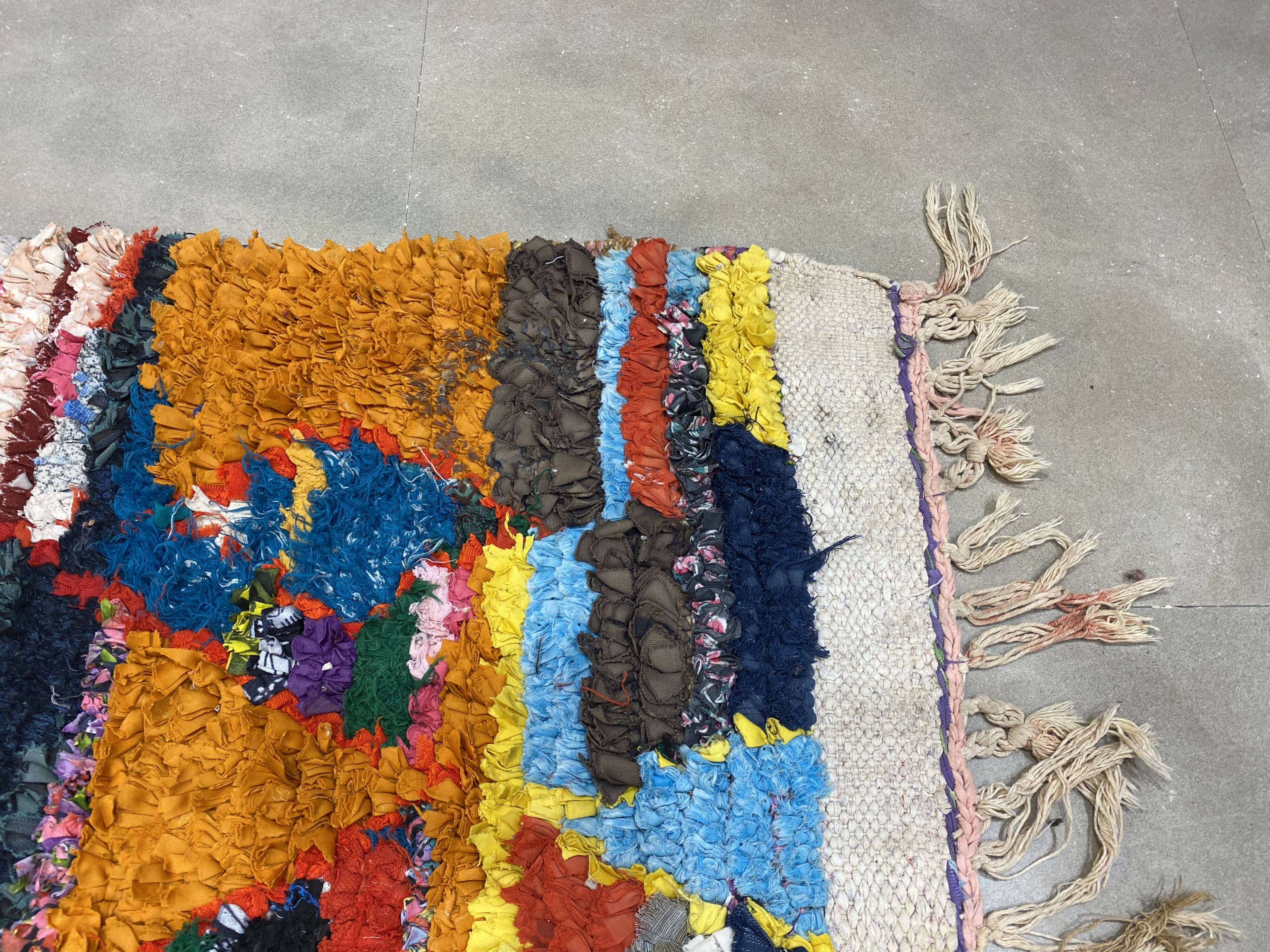Multicolor carpet in boucherouite fabric 117x195cm