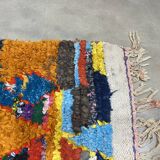 Multicolor carpet in boucherouite fabric 117x195cm