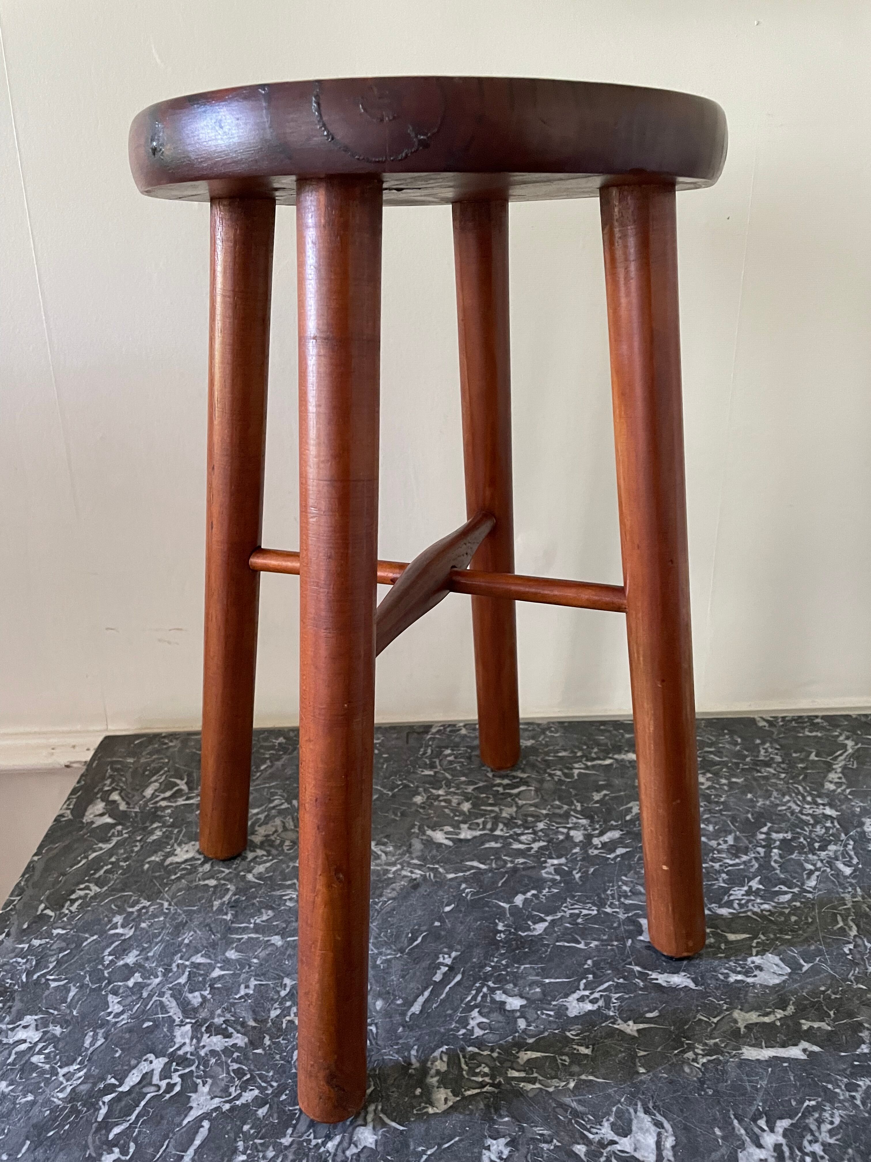 Varnished wooden stool