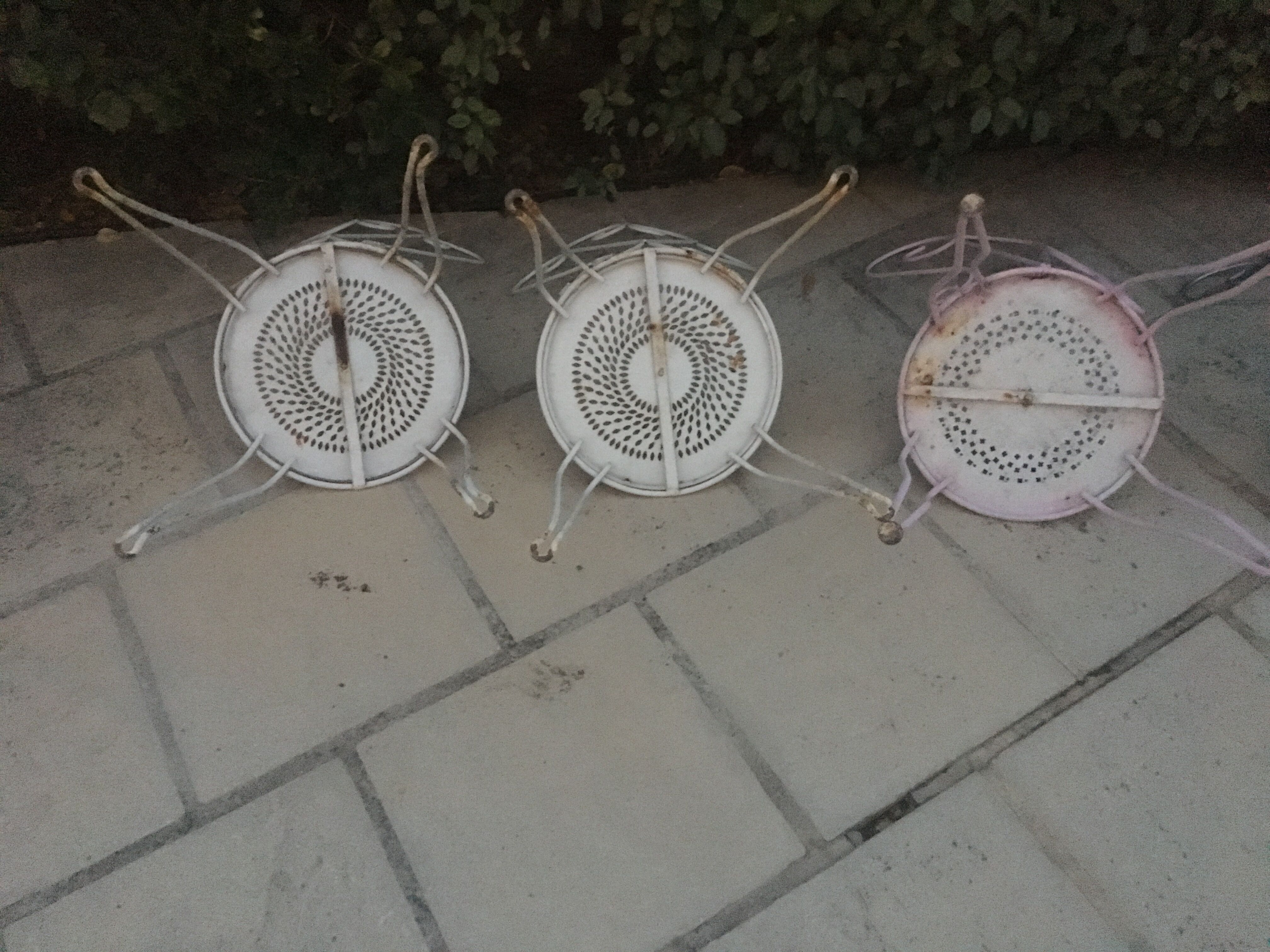 Set of 4 wrought iron garden chairs