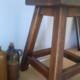 Solid oak wood stool