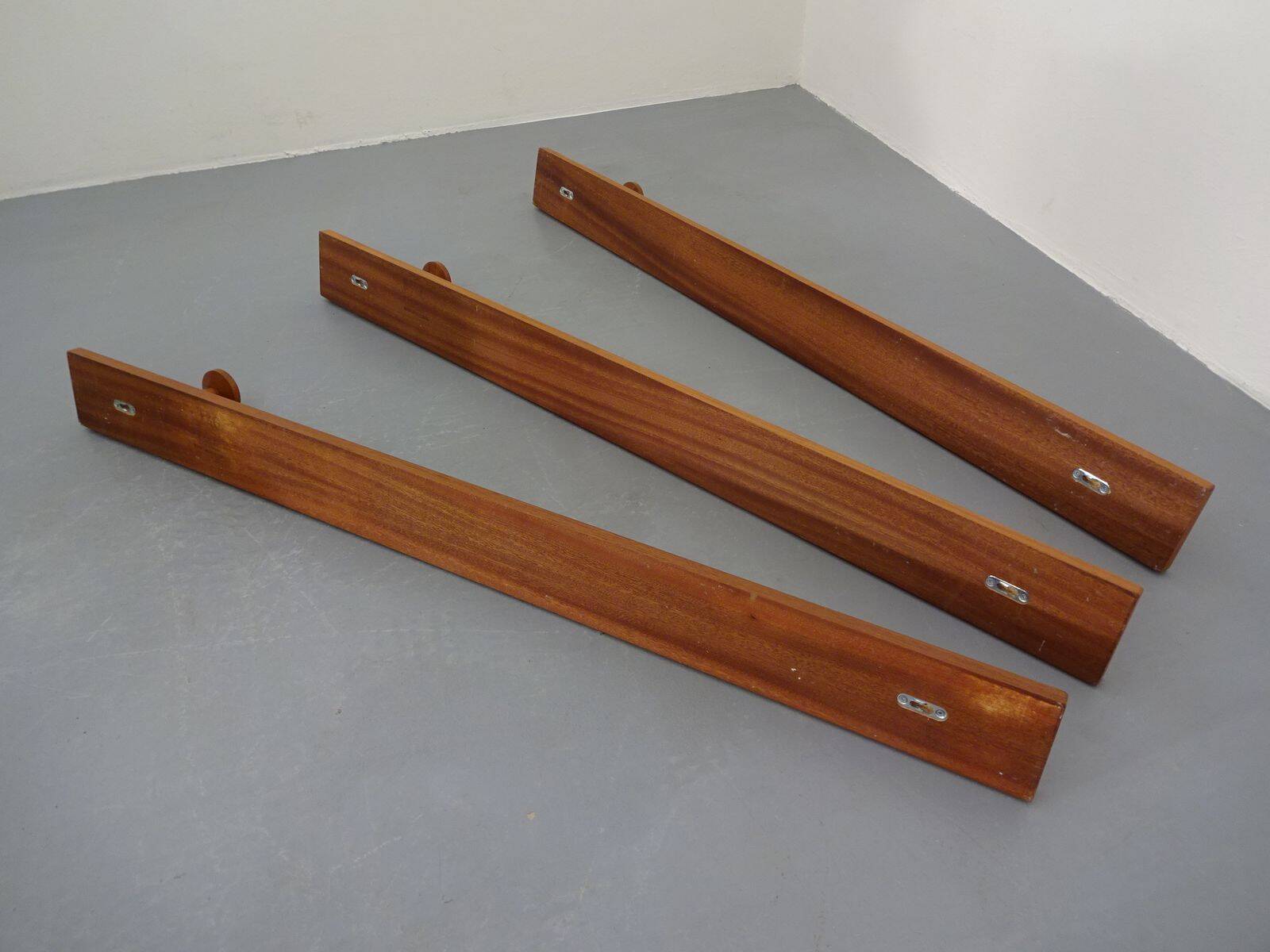 No. 140 Teak Wall Racks by Aksel Kjersgaard for Odder Møbler, 1960s, Set of 3