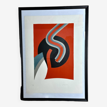 Abstract lithograph by james pichette signed and numbered